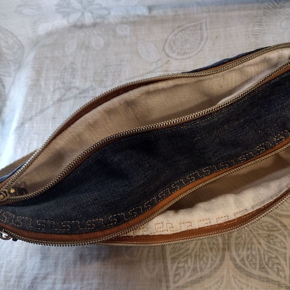 Denim Crossbody/Bumbag with Tan Strap - Picture 8 of 8